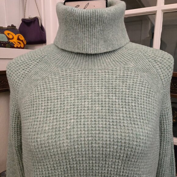Ann Taylor Loft Waffle-Knit Turtleneck Tunic, Sz M to L - Picture 2 of 8